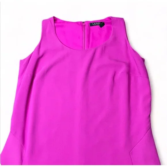 Ralph Lauren Womens Sleeveless Pink Dress 16W Polyester Blend - Picture 4 of 14